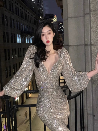 Evening Glow Sequin Gown