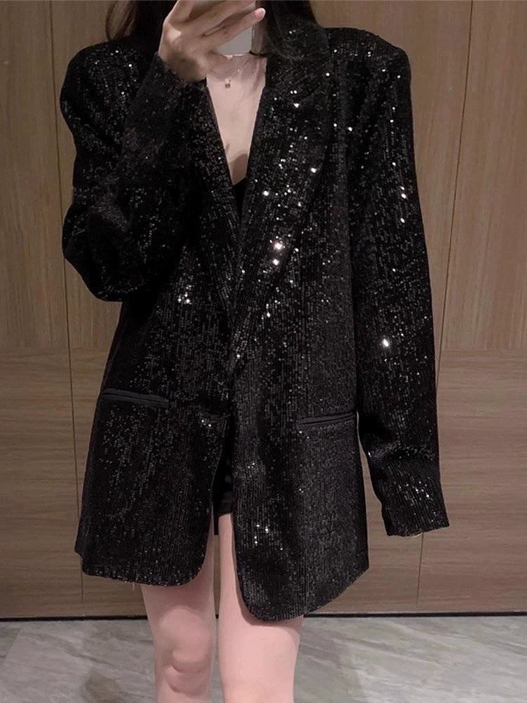 SparkleEdge Sequin Suit Jacket