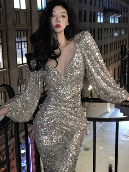 Evening Glow Sequin Gown