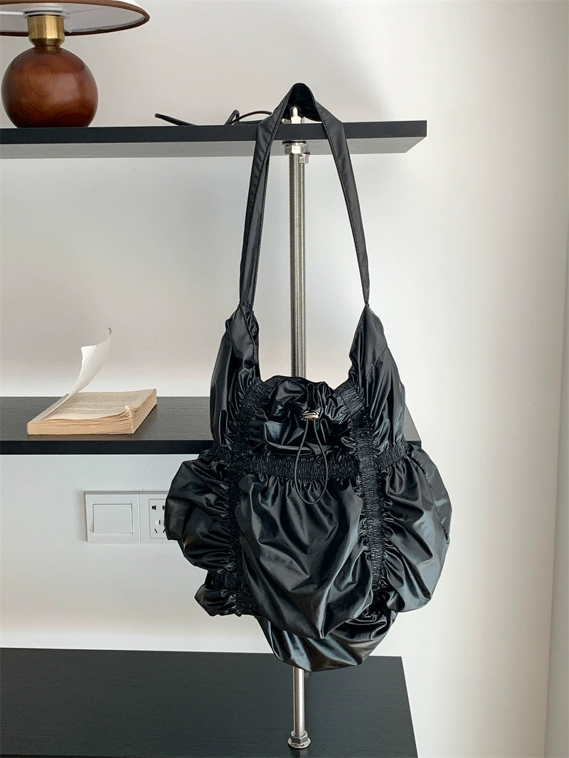 BloomWave Pleated Shoulder Bag