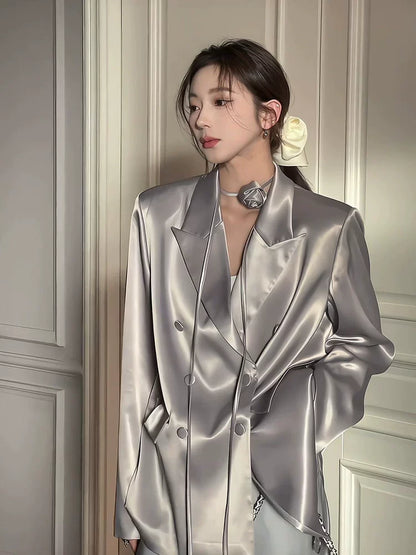 Radiant Satin Blazer